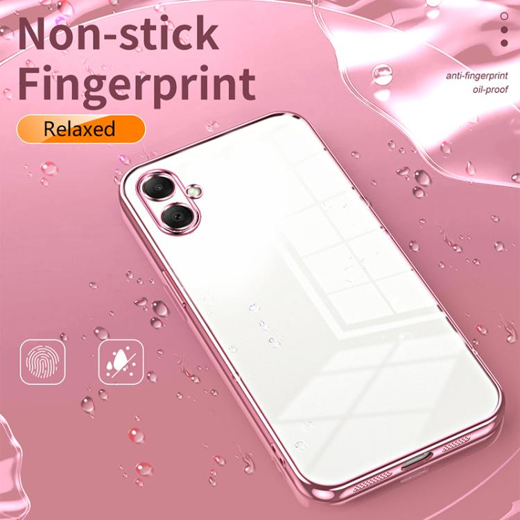 Funda transparente con orificios finos para Samsung Galaxy A07 (morada)