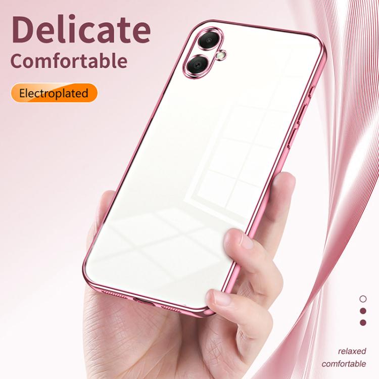 Funda transparente con orificios finos para Samsung Galaxy A07 (dorada)