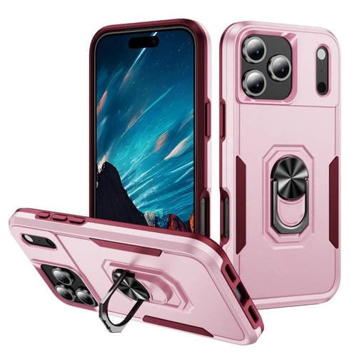 Funda Pioneer Armor de PC y TPU resistente con soporte para iPhone 17 Pro (rosa y rojo rosa)