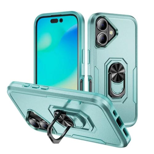 Funda Pioneer Armor de PC y TPU resistente con soporte para iPhone 17 (verde)