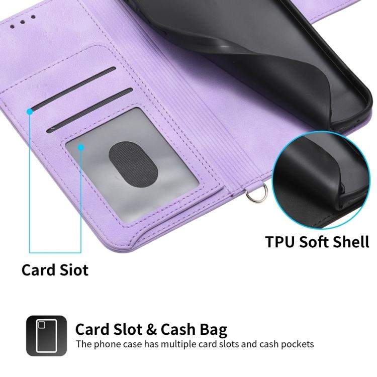 Funda de cuero con relieve floral para Redmi K80/K80 Pro (morado)