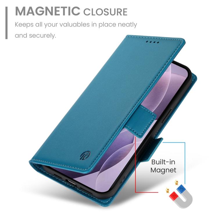 Funda de cuero esmerilado con hebilla lateral magnética para Redmi K80/K80 Pro (azul)