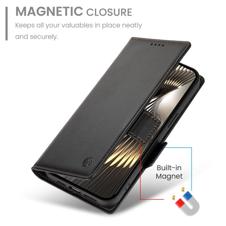 Funda de cuero esmerilado con hebilla lateral magnética para Redmi Turbo 4 Pro / Xiaomi Poco F7 (negro)