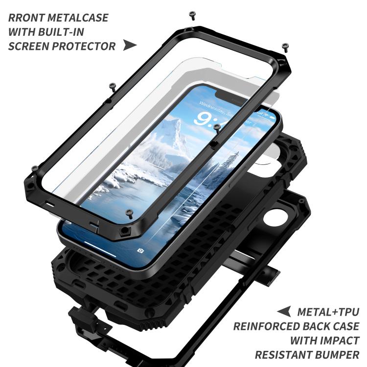 Funda para iPhone 16E R-Just Life Resistente al Agua Polvo Golpes (Negra)
