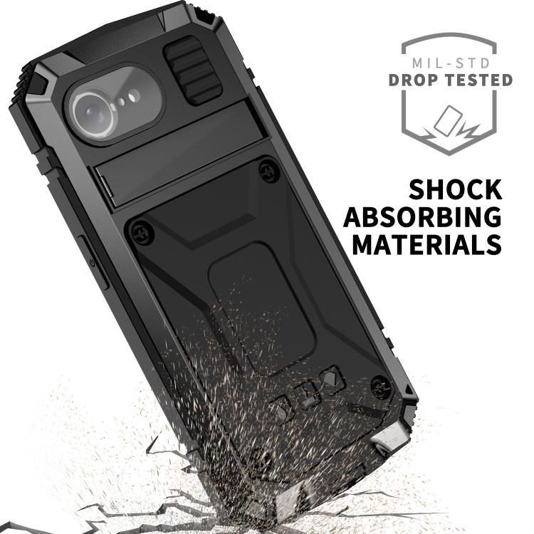 Funda para iPhone 16E R-Just Life Resistente al Agua Polvo Golpes (Negra)