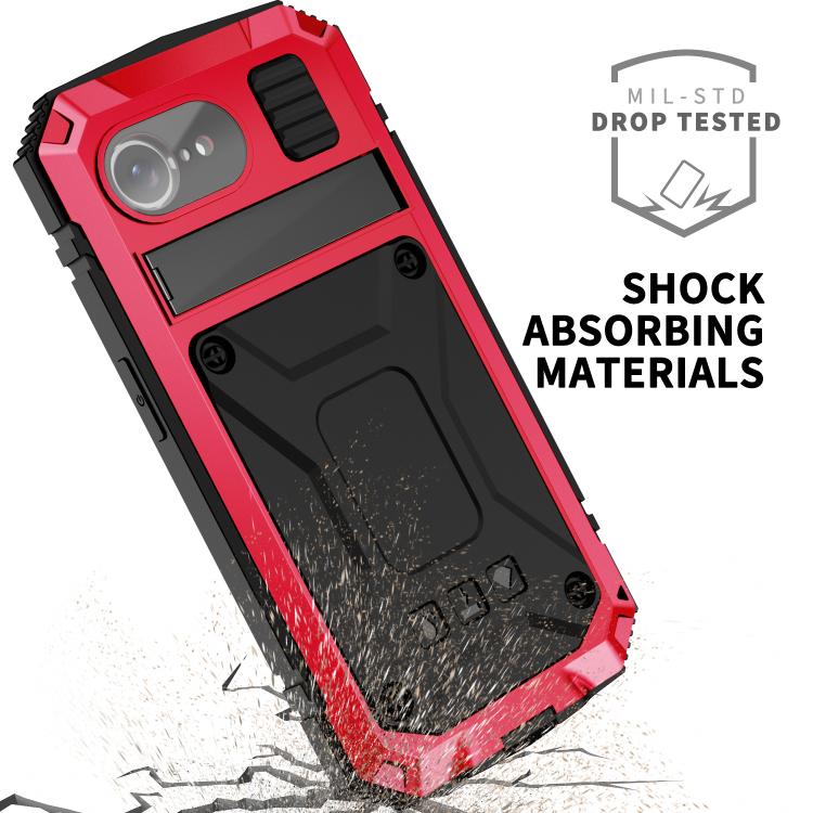 Funda para iPhone 16E R-Just Life Resistente al Agua, al Polvo y a Los Golpes (Roja)