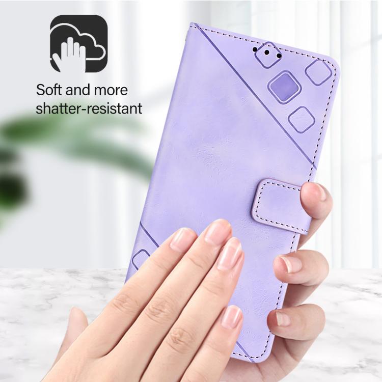 Funda de piel con relieve para Samsung Galaxy M56 5G (morado claro)