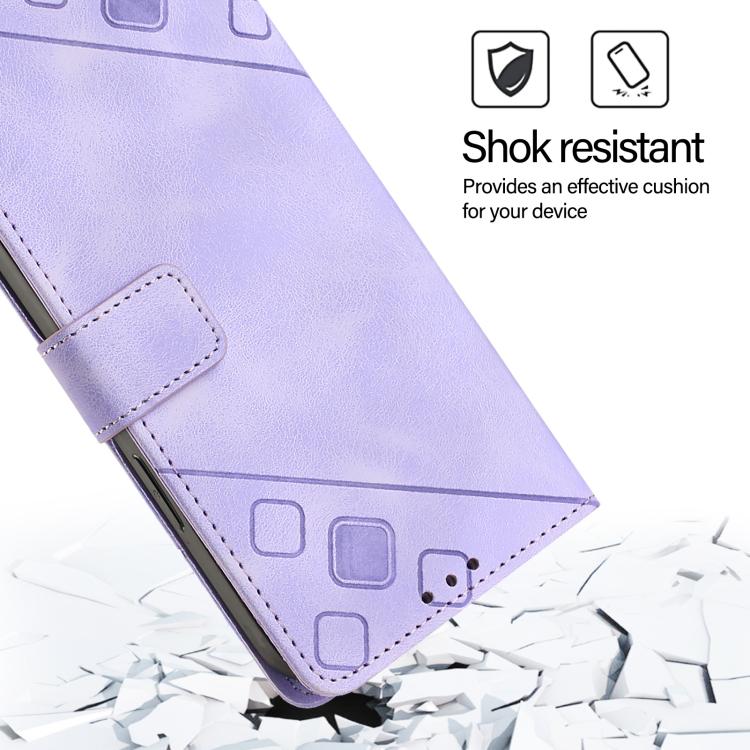 Funda de piel con relieve para Samsung Galaxy M56 5G (morado claro)