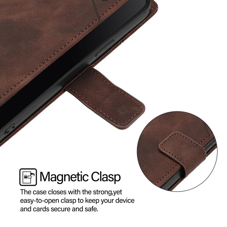 Funda de piel con relieve para Samsung Galaxy M56 5G (marrón)