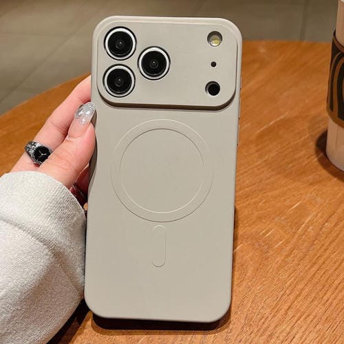For iPhone 17 Pro Solid Color Liquid Silicone MagSafe Magnetic Phone Case(Grey)