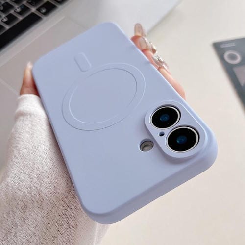 Funda magnética MagSafe de silicona líquida de color sólido para iPhone 17 (azul Yuanfeng)