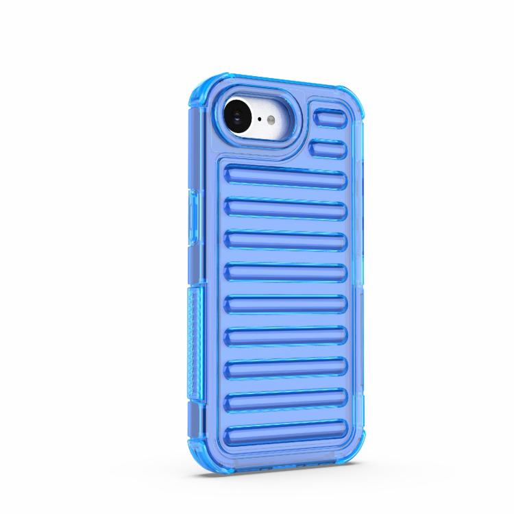 Funda híbrida de TPU y PC con airbag de alta transparencia para iPhone 16e (azul transparente)