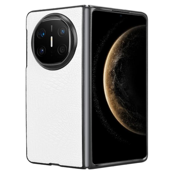 Funda Trasera Huawei Mate X6 con Textura de Cocodrilo (Blanca)