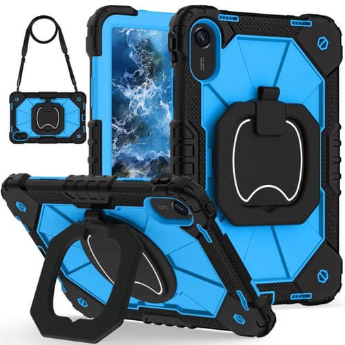 Funda híbrida de silicona con diseño de robot para Xiaomi Redmi Pad 2 11 2025 (negro y azul)