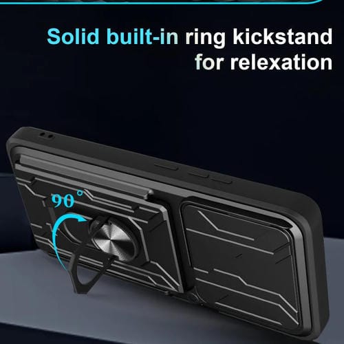 Funda deslizante de TPU y PC con ranura para tarjetas para Xiaomi Poco F7 Ultra (blanca)