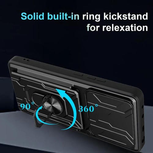 Funda deslizante de TPU y PC con ranura para tarjetas para Xiaomi Poco M7 Pro 5G (azul)