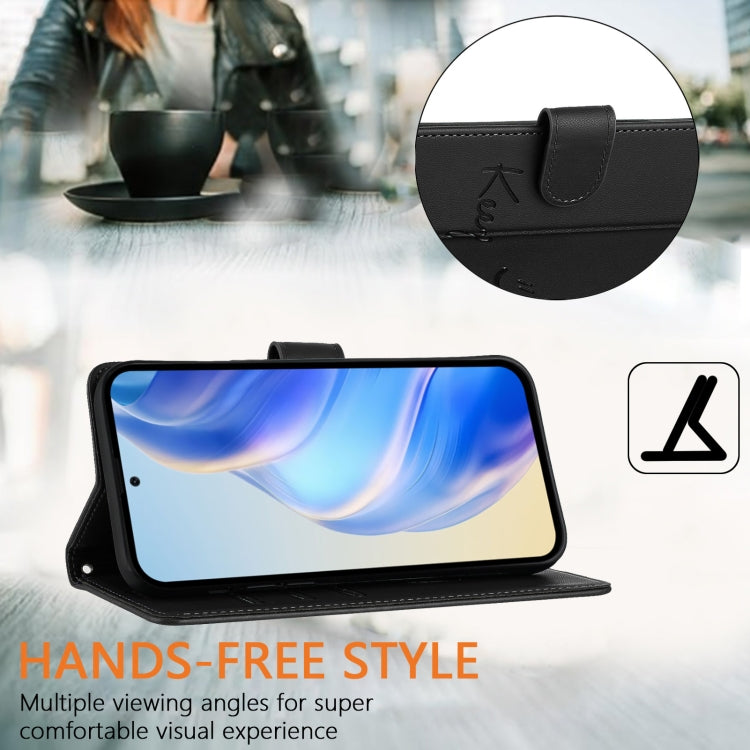 Funda de Cuero Rfid con Relieve Sonriente para OnePlus Nord N10 5G (Negra)