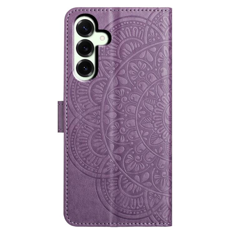 Funda de piel con relieve floral para Samsung Galaxy A17 5G (morada)