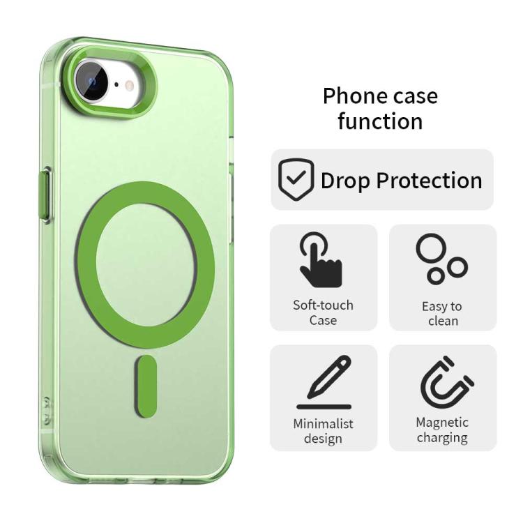 Funda híbrida TPU y PC con protección Magsafe Candy para iPhone 16E (Verde)