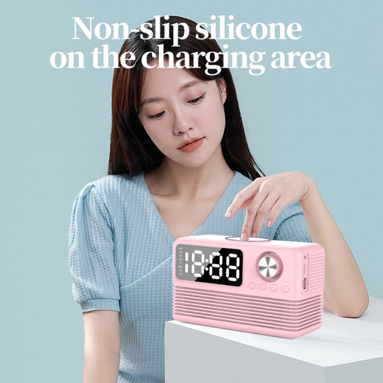 Altavoz Despertador Bt509 Bluetooth 5.3 Pantalla Música Radio (Rosa)