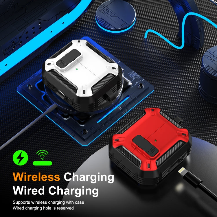 Funda Protectora para Auriculares Samsung Galaxy Buds 3/3 Pro con Interruptor y Gancho (Negro y Azul)