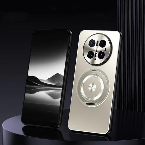 Funda de Metal Esmerilado con Soporte Giratorio para Huawei Mate 70 Pro (Titanio)