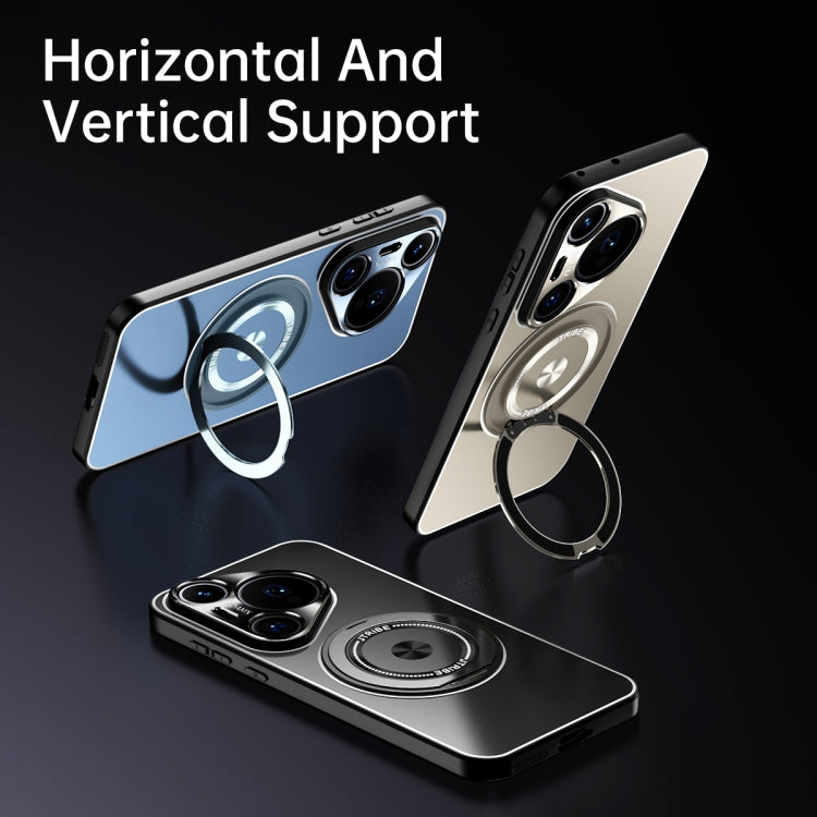 Funda de Metal Esmerilado con Soporte Giratorio para Huawei Nova 13 (Negro)