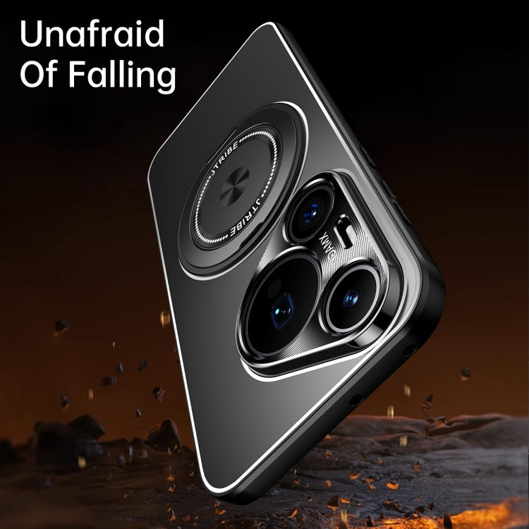 Funda de Metal Esmerilado con Soporte Giratorio para Huawei Nova 13 (Negro)