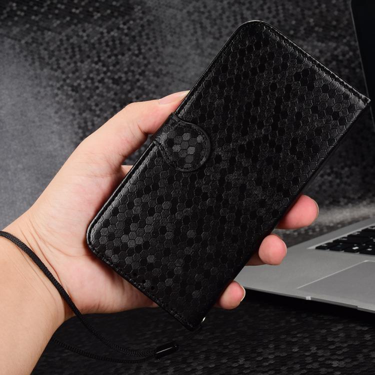 Funda de cuero con textura de puntos de panal para itel A95 5G (negra)
