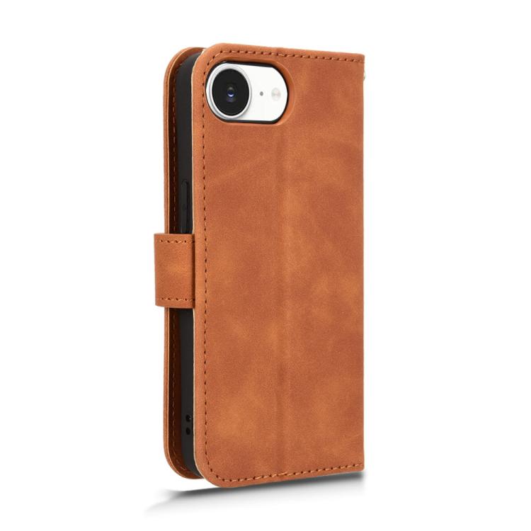 Funda de Cuero para iPhone 16E con Tapa Magnética y Tacto Agradable (Marrón)