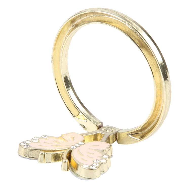 Soporte de Anillo para Teléfono Móvil de Metal Forma Mariposa (Rosa)