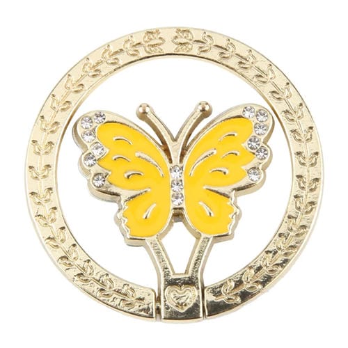 Soporte de Anillo para Teléfono Móvil Metal Mariposa (Amarillo)