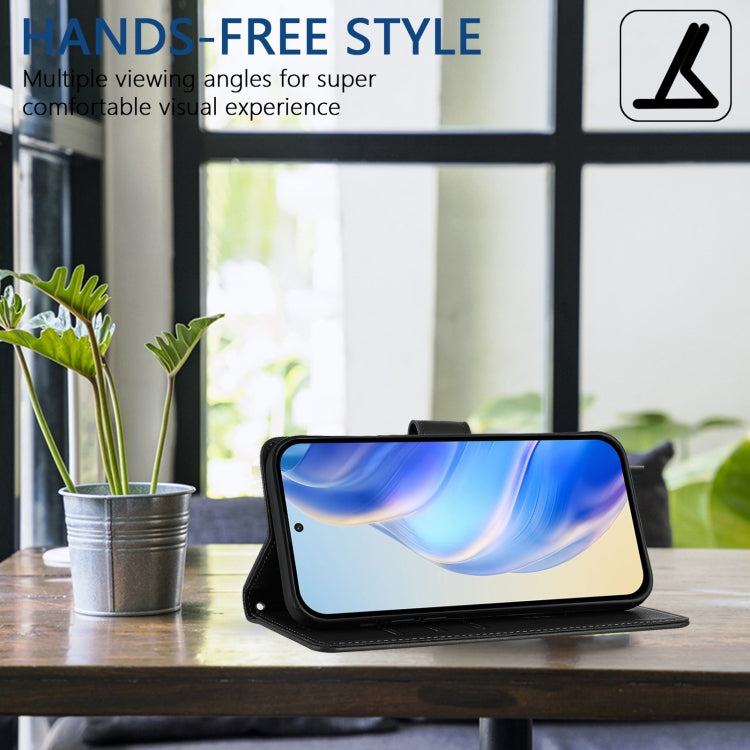 Funda de Cuero Rfid con Relieve en Panal para Teléfono Itel A50C (Negra)