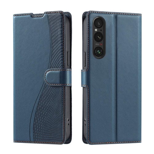 Funda de Cuero Ultrafina con Puntos para Sony Xperia 1 V Voltage (Azul)