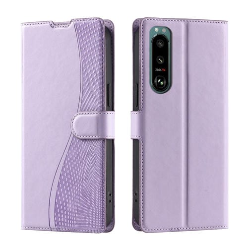 Funda de Cuero Ultrafina con Puntos para Sony Xperia 5 III Voltage (Morado)