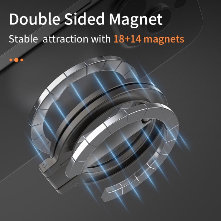 Soporte Magnético Para Teléfono Con Anillo Plegable Magsafe De Doble Cara En Forma De Z (Negro)