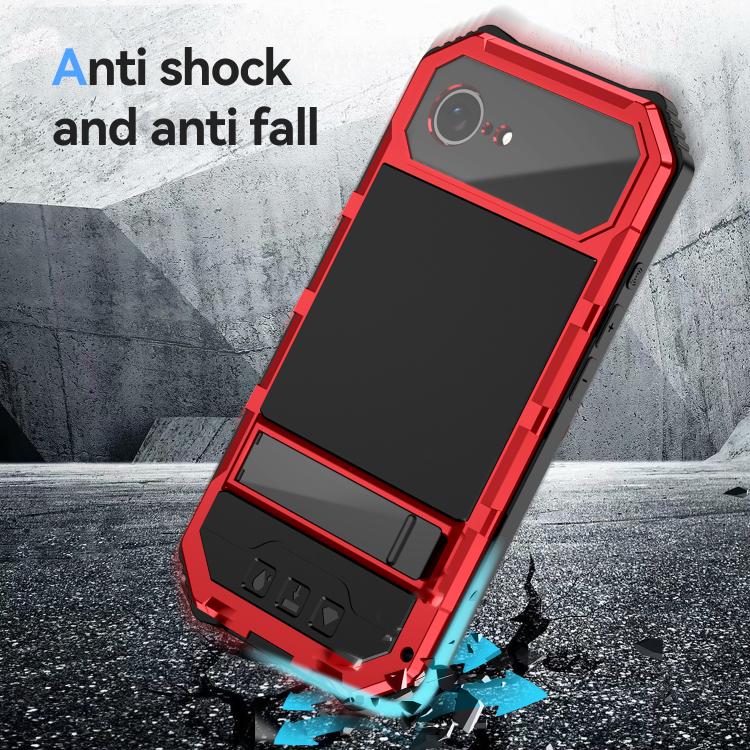 Funda para Teléfono R-Just Life Resistente Agua Polvo Golpes para iPhone 16E (Roja)
