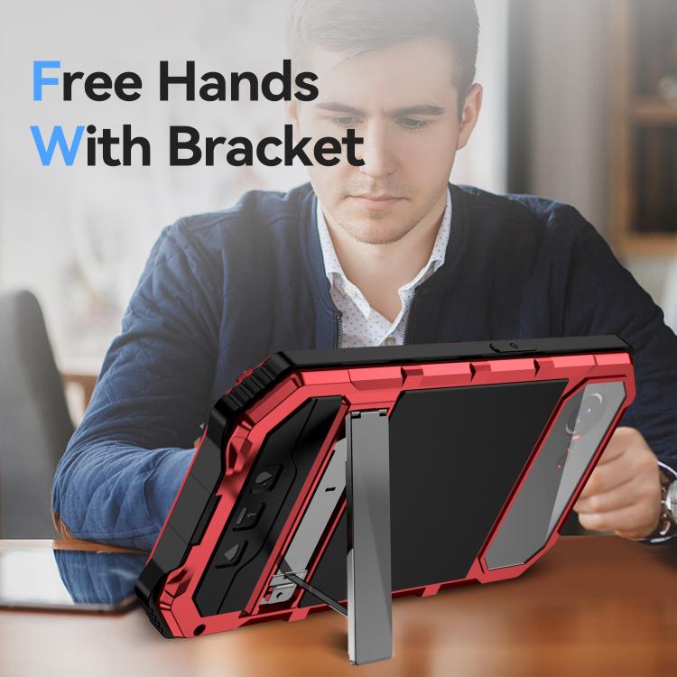 Funda para Teléfono R-Just Life Resistente Agua Polvo Golpes para iPhone 16E (Roja)