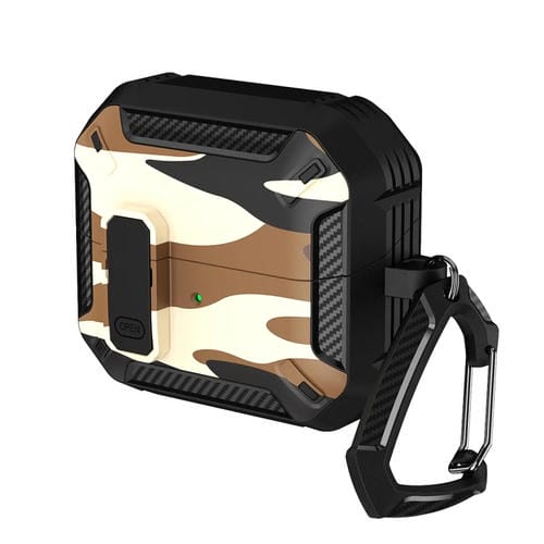 Funda Protectora Samsung Galaxy Buds3/3 Pro con Diseño Camuflaje, Interruptor y Gancho (Amarillo)