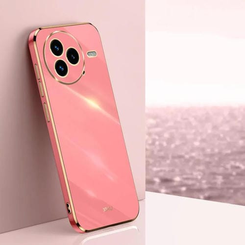 Funda de TPU con borde recto 6D galvanizado XINLI para Xiaomi Civi 5 Pro (rojo espino)