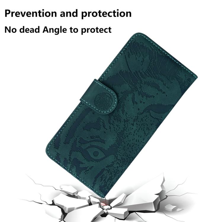 Funda de cuero con estampado de tigre para Redmi A5 4G (171,7 mm) (verde)