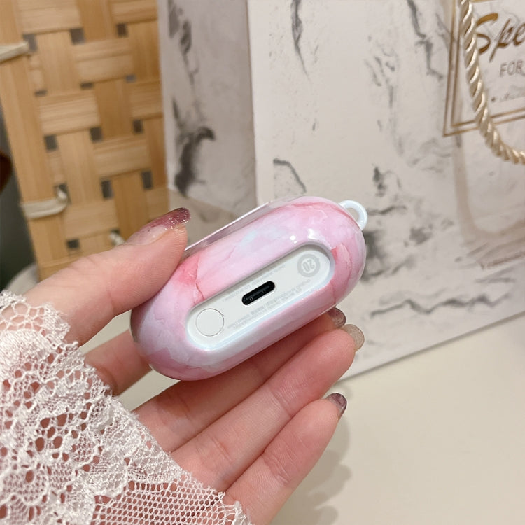 Funda Protectora para Auriculares Samsung Galaxy Buds3 Buds3 Pro Textura Mármol Brillante PC (Rosa y Blanco)