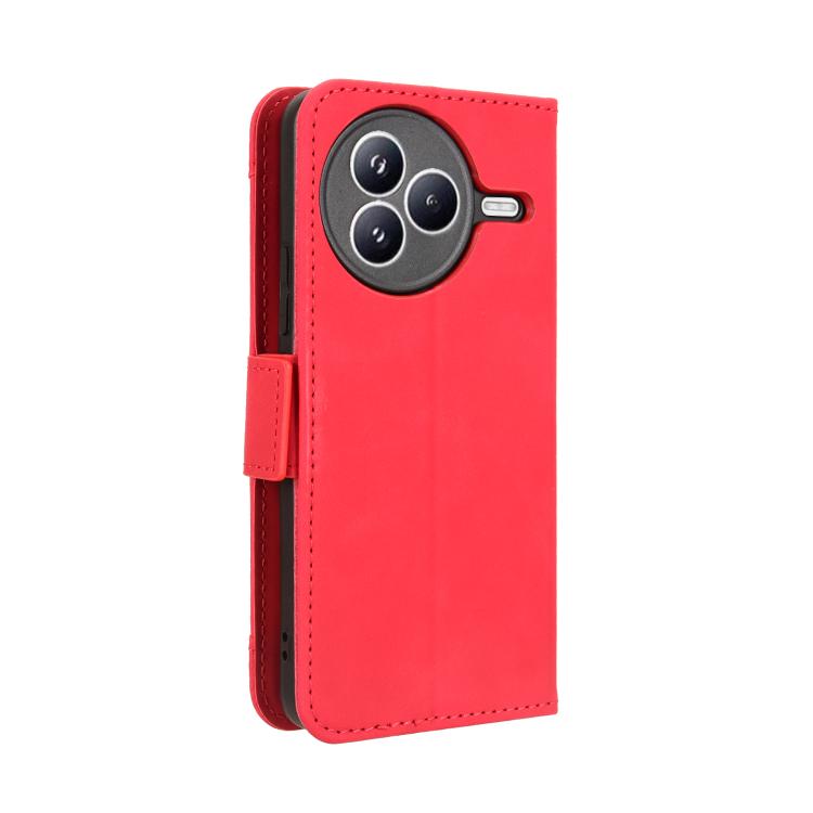 Funda de piel con textura de becerro y ranuras para tarjetas para Xiaomi Civi 5 Pro 5G (roja)