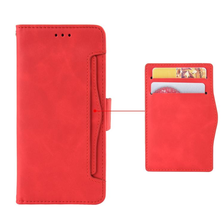 Funda de piel con textura de becerro y ranuras para tarjetas para Xiaomi Civi 5 Pro 5G (roja)
