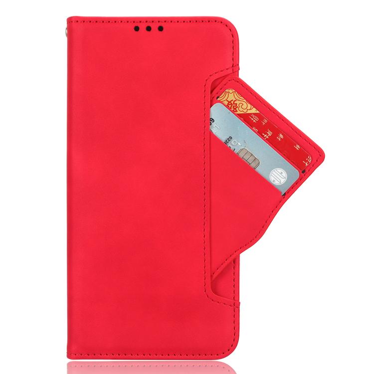 Funda de piel con textura de becerro y ranuras para tarjetas para Xiaomi Civi 5 Pro 5G (roja)