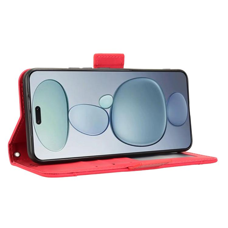 Funda de piel con textura de becerro y ranuras para tarjetas para Xiaomi Civi 5 Pro 5G (roja)