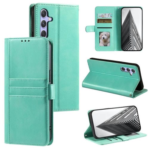 Funda de cuero tipo cartera para Samsung Galaxy S25 FE 5G (verde)