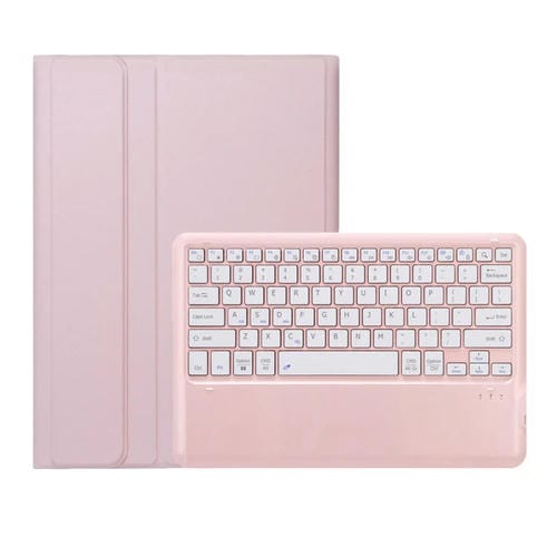 Funda de Cuero para Huawei Matepad Air 12 (2024) con Teclado Bluetooth Desmontable Ultradelgada (Rosa y Blanco)