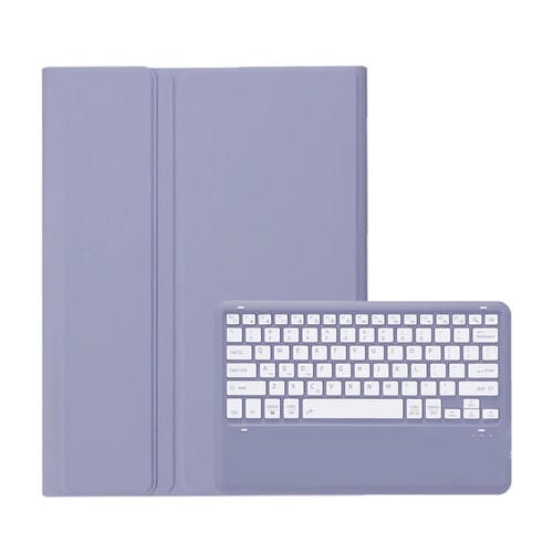 Funda de Cuero Samsung Galaxy Tab S10 Ultra A910B con Ranura para Lápiz y Teclado Bluetooth Desmontable (Morado)