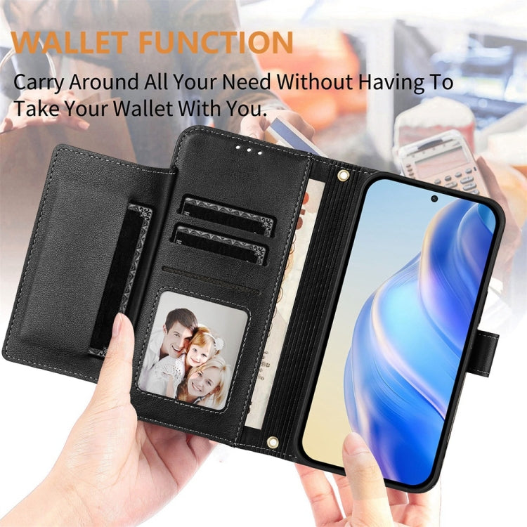 Funda de Cuero con Cremallera y Ranuras para Tarjetas para Itel A50C (Negra)